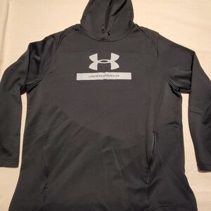 Under Armour Black Pullover Hoodie with Reflective Logo XXL